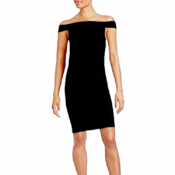 Halston Heritage BLACK Sexy Off The-Shoulder Sheath Dress Size-4  NWT R-$218 - Picture 1 of 2